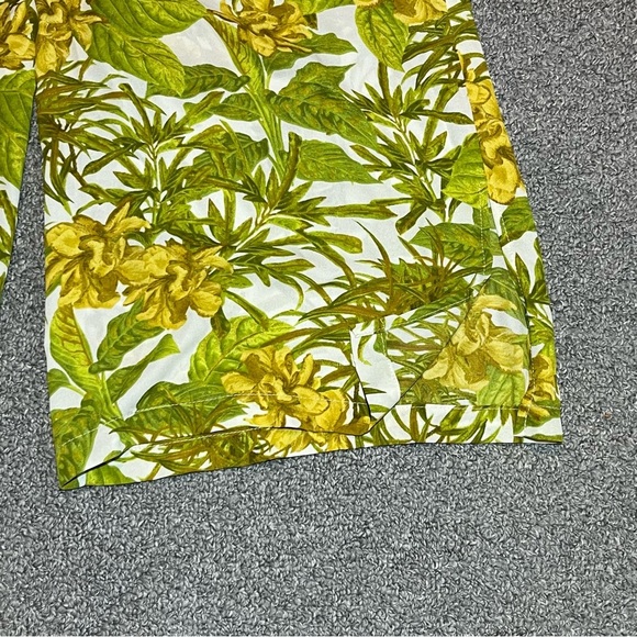 Rose & Olive Floral Sheer Wide Leg Pants Womens Size Medium Green Drawstring - Picture 7 of 11